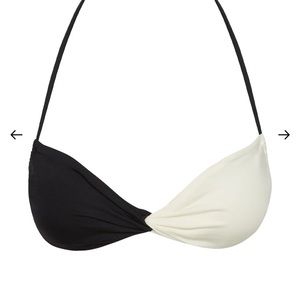 MONDAY SWIMWEAR TAMARAMA IVORY BLACK SWIM TOP SIZE LARGE